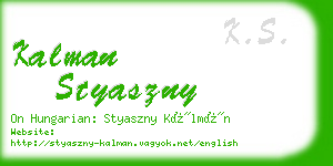 kalman styaszny business card